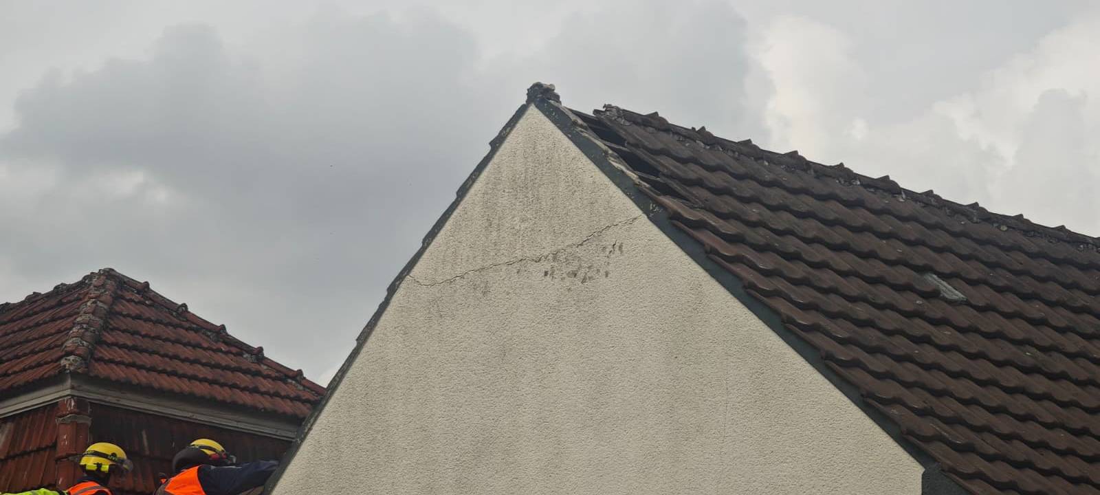 Feuerwehreinsatz: Abgesackter Hausgiebel Gronau